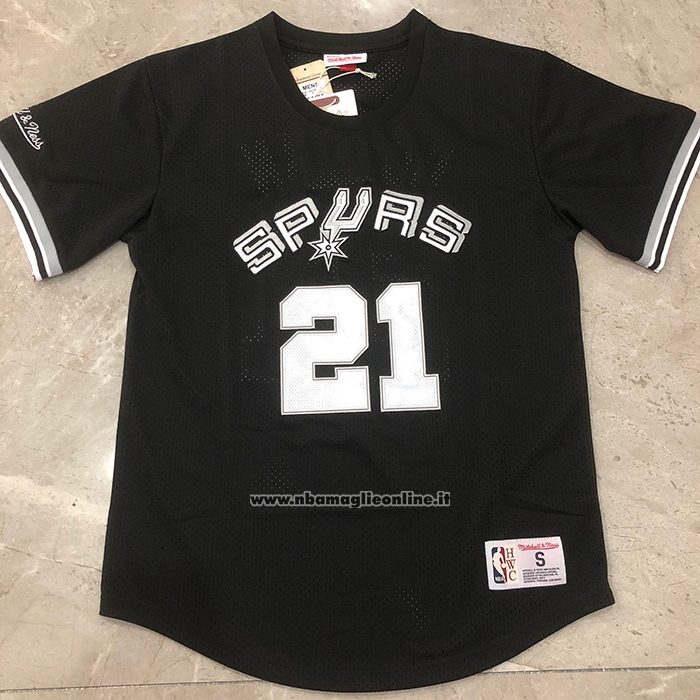Maglia Manica Corta San Antonio Spurs Tim Duncan No 21 Nero